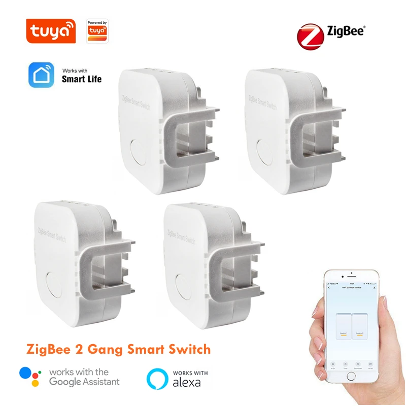 

Zigbee 3.0 Smart Mini Switch 2 Gang DIY Modules With Push Button Tuya Control Supports Alexa Google Smartthings Hue-compatible