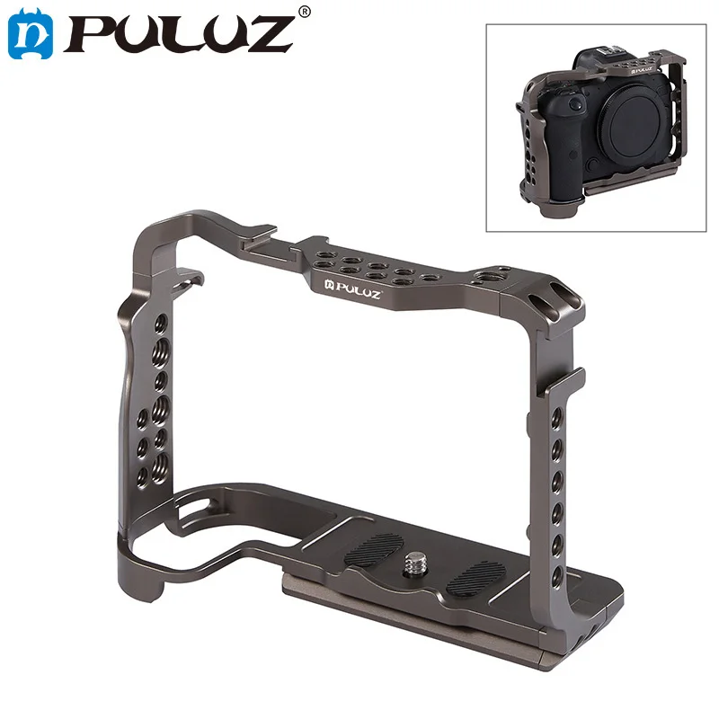 PULUZ Video Camera Cage Stabilizer for Canon EOS R5 / EOS R6  for Sony A7R III/ A7 II/ A7III Vlogging Camera Stabilizer