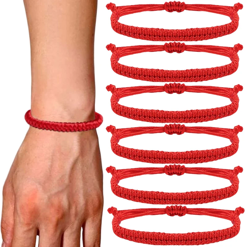 

10/1Pcs Braided Red String Bracelet Bangles Tibetan Buddhist Adjustable Knot Handmade Wrist Jewelry Gift For Friendship Good Luc
