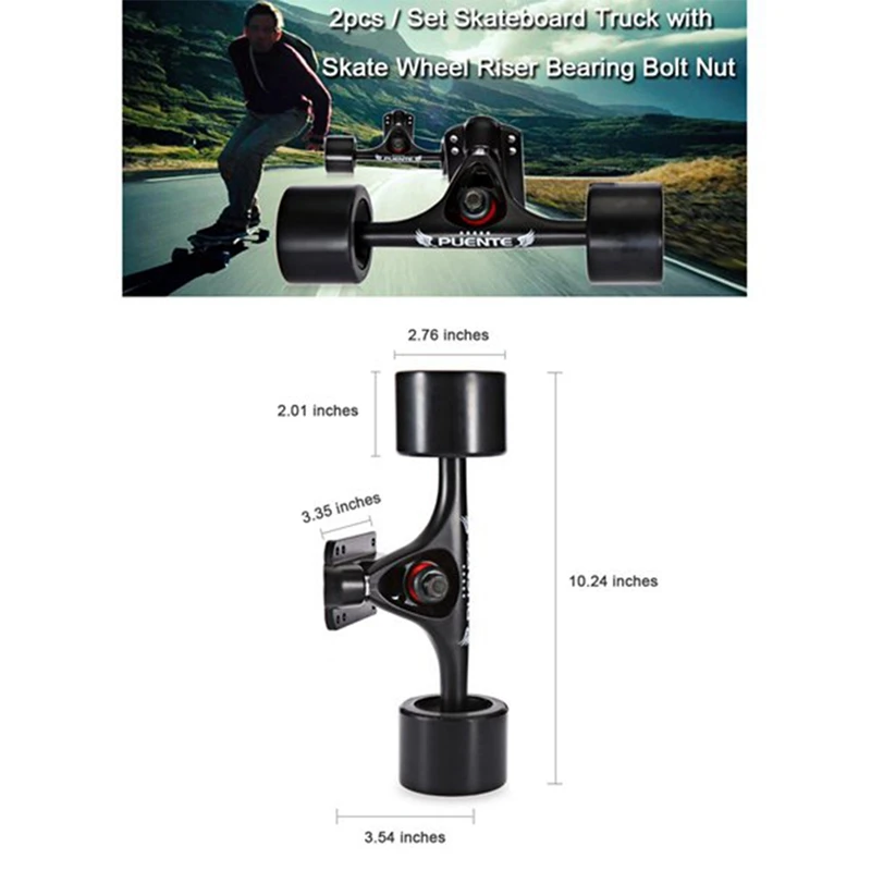PUENTE Longboard Truck из алюминиевого сплава 2 шт. скейт-грузовик с большими колесами 70 мм