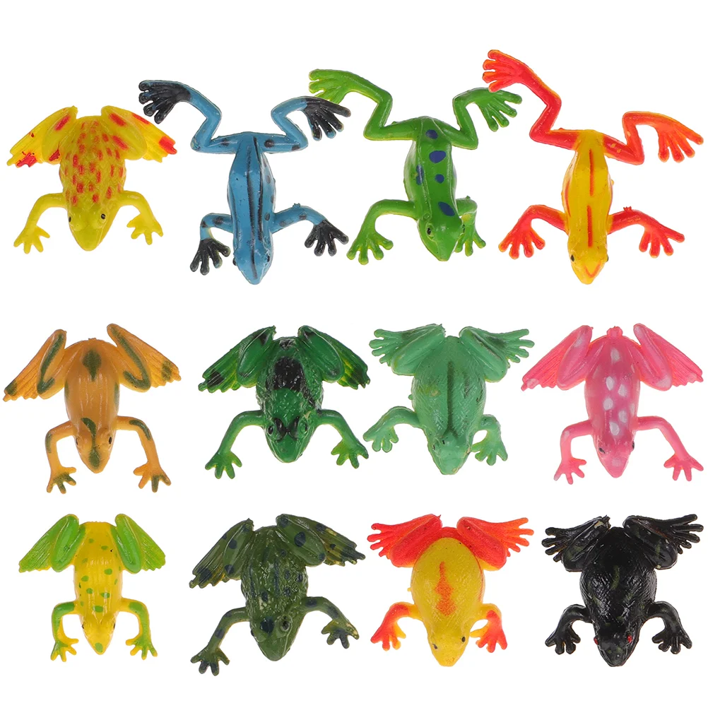 

24 Pcs Simulation Frog Plastic Models Frogs Decor Decoration Lifelike Decorations Figurines Pvc Child Small