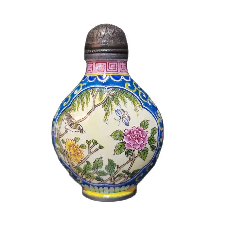 

bejing snuff bottles flower bird enamel hand painted chinese cloisonne statue gifts qianlong peking christmas