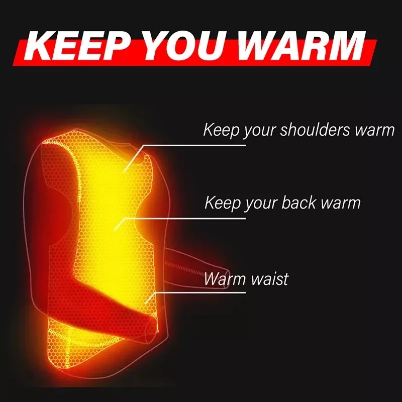 9 area heating Jackets Female Winter Warm USB Heating Jackets Smart Thermostat Hooded Heated Clothing Large size 4XL