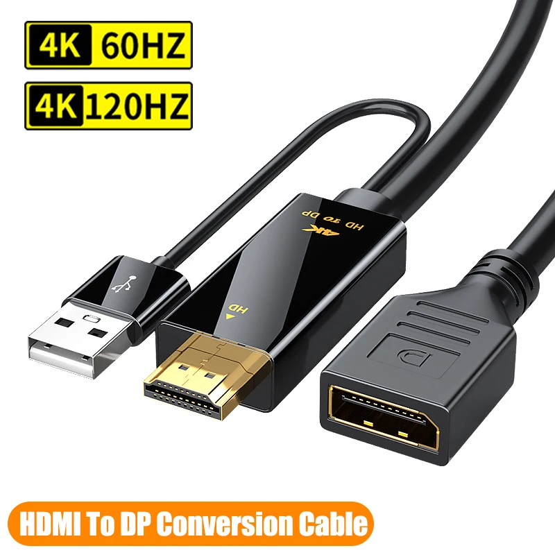4K 60 Гц HDMI-совместимый кабель-преобразователь порта дисплея HDMI 2 0 в адаптер портов