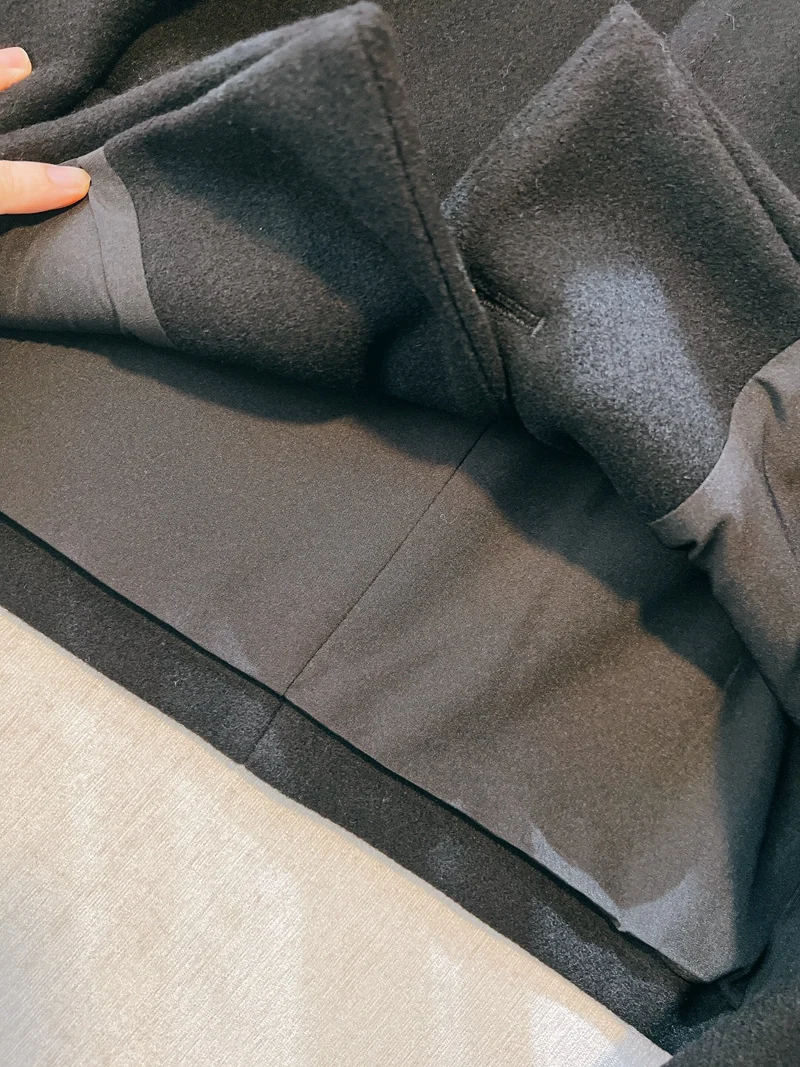 YINUOYAHUAN женское черное шерстяное пальто 2024 зимняя женская элегантная верхняя