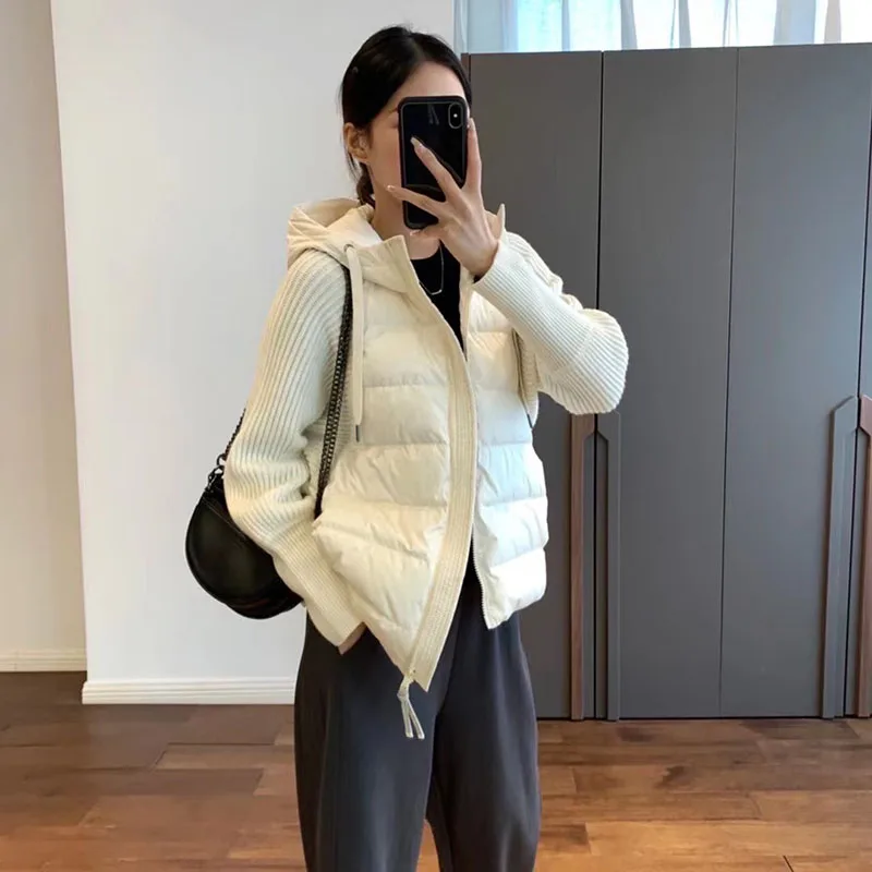 Woman Goose Down Clothes 90 White Goose Down Filled Pilling Resistant Precision Cashmere Sleeves 2022 Winter New Fashion Jacket