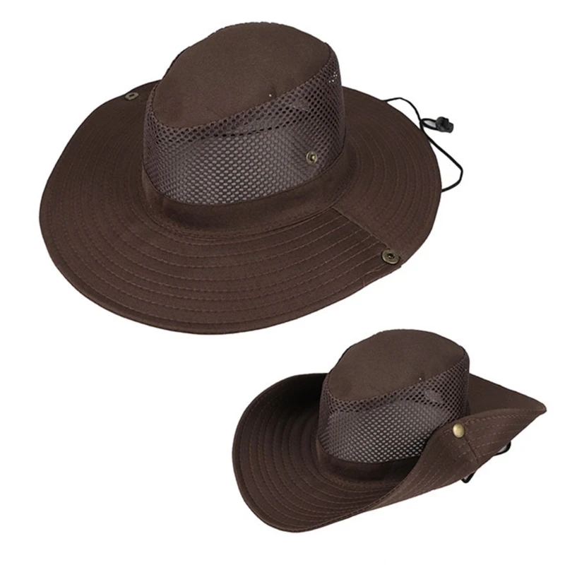 652D Кемпинговая сетчатая вентилируемая УФ-шляпа от солнца с широкими полями