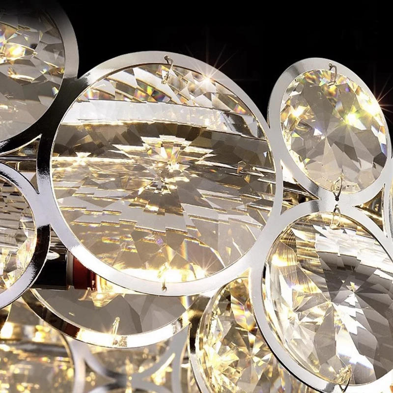 AiPaiTe хрустальная люстра светодиодная нержавеющая сталь серебряное кольцо