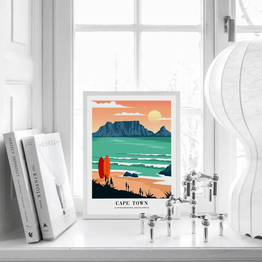 Санторини Тоскана Турция Новая Зеландия Путешествие Город Пейзаж Плакат