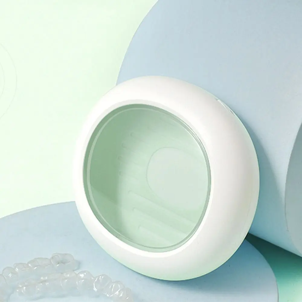 Прозрачное окно коробка для чистки вставных зубов пластиковый магнитный