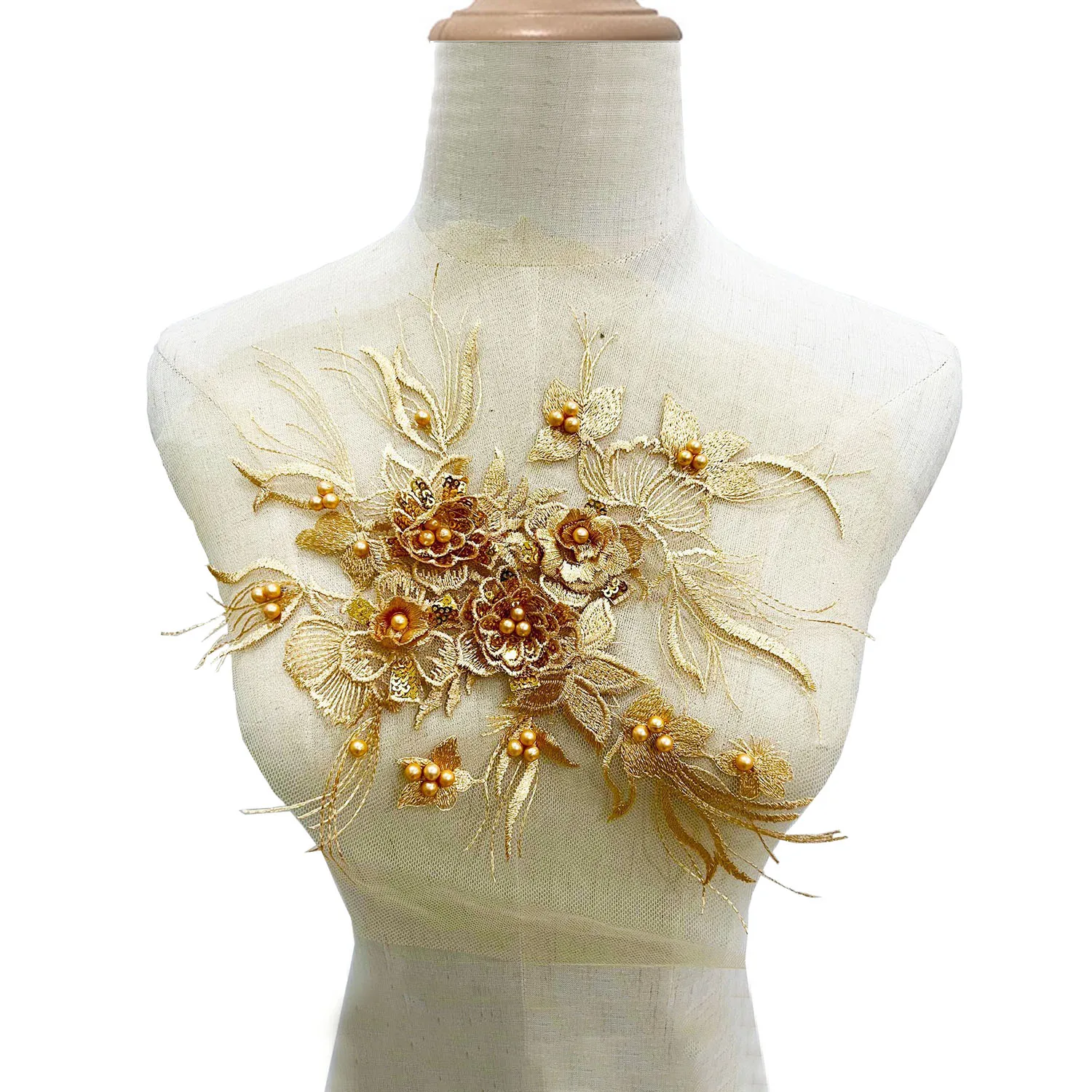 1 шт., красная вышитая Цветочная нашивка