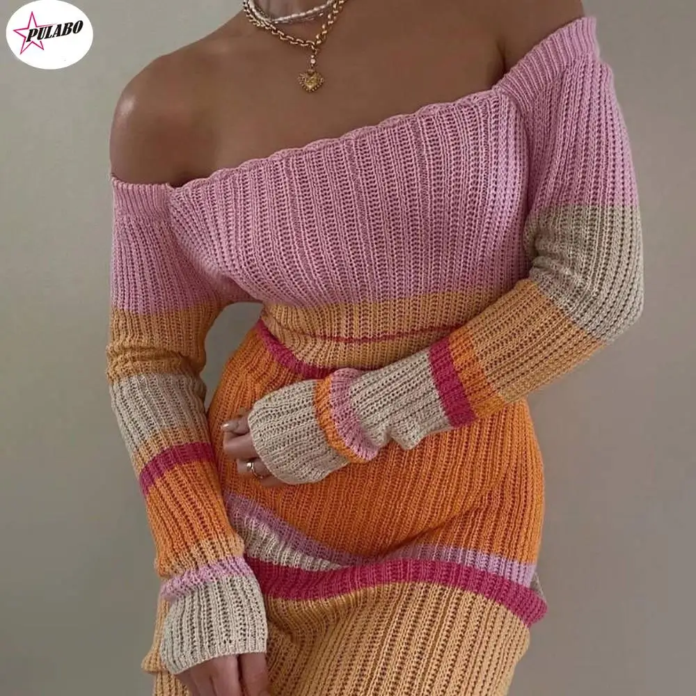 

Женское сексуальное пляжное вечернее платье, трикотажное облегающее длинное платье с открытыми плечами и длинным рукавом, повседневное летнее женское платье макси для женщин