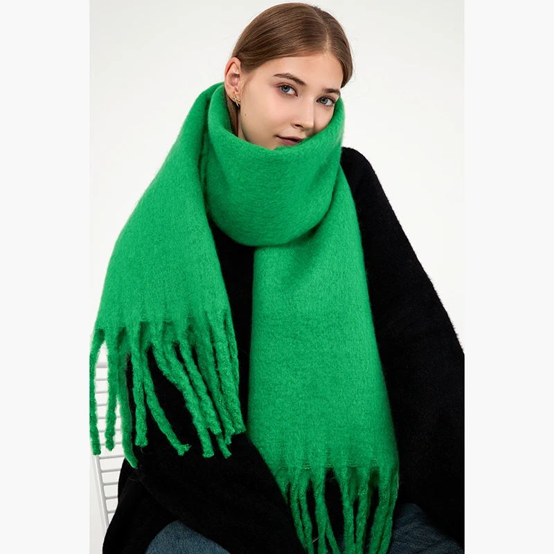 Designer Brand Women's Winter Scarf Ladies Soild Color Cashmere Warm Shawls and Wraps Long Tassels Pashmina Blanket Scarves