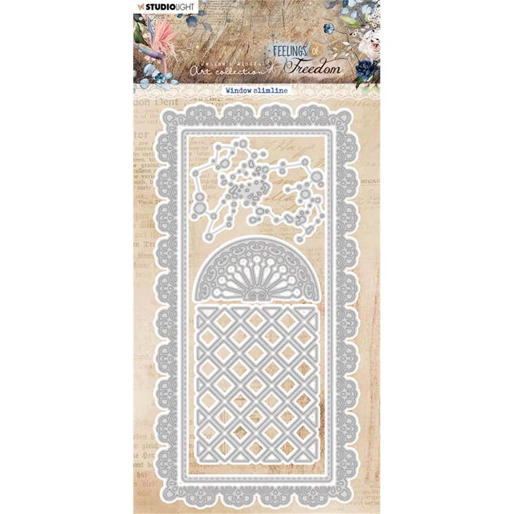 

New Diy Window Slimline Metal Cutting Dies Scrapbook Diary Decoration Embossing Cut Die 2023 Handmade Craft Album Card Templates