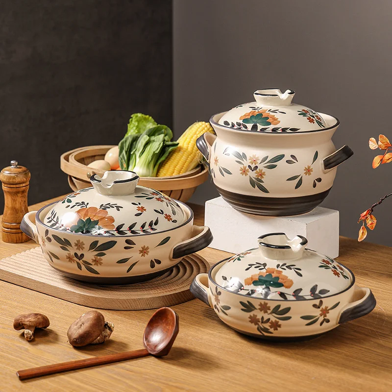 

Clay Saucepan Ceramic Stock Pot Gas Casserole Soup Pan Cookware Kitchen Pot Cooking Utensils Home Kitchen Supplies Cooking Pan