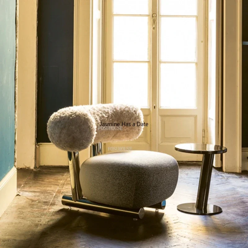 

European Luxury Design Living Room Sofas Leisure Fabric Single Sofa Home Furniture Nordic Simple Balcony Leisure Sofa Chair