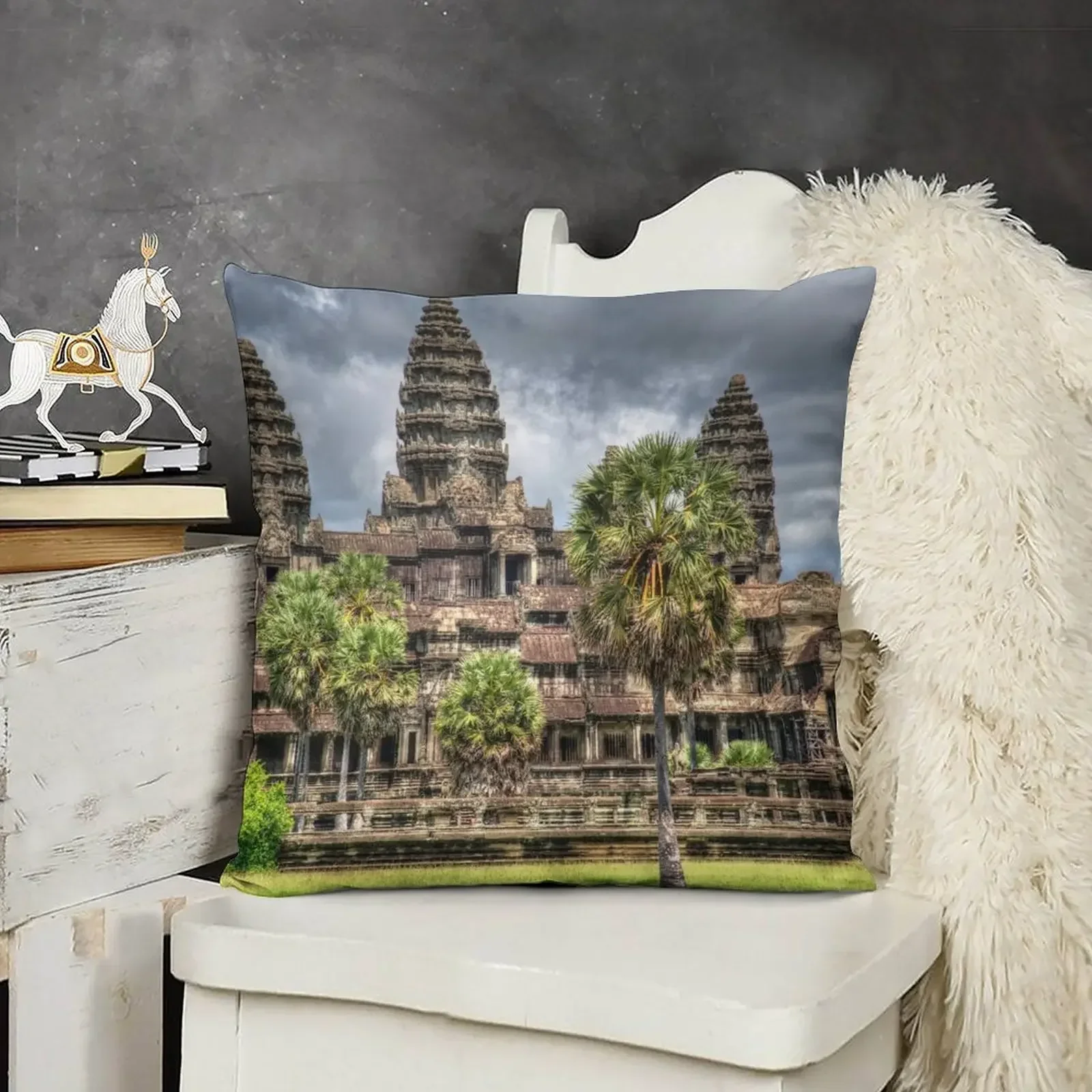 Angkor Wat Temple Cambodia Декоративная подушка Рождественские наволочки Подушки для дивана