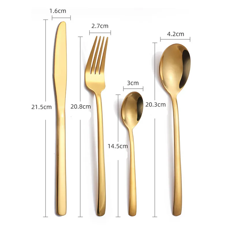 Высококачественные утолщенные столовые приборы из нержавеющей стали с длинной