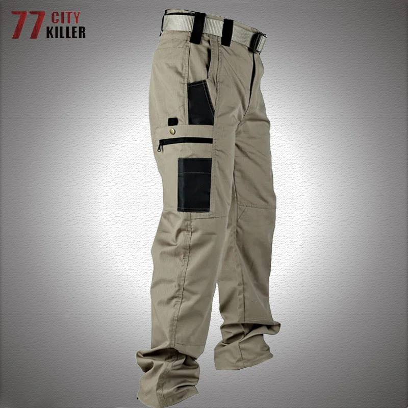 

Military Tactical Pants Men Waterproof Combat Wear-resisting Army Trousers Male Cotton Cargo Casual Pants Mens Joggers 3XL Black