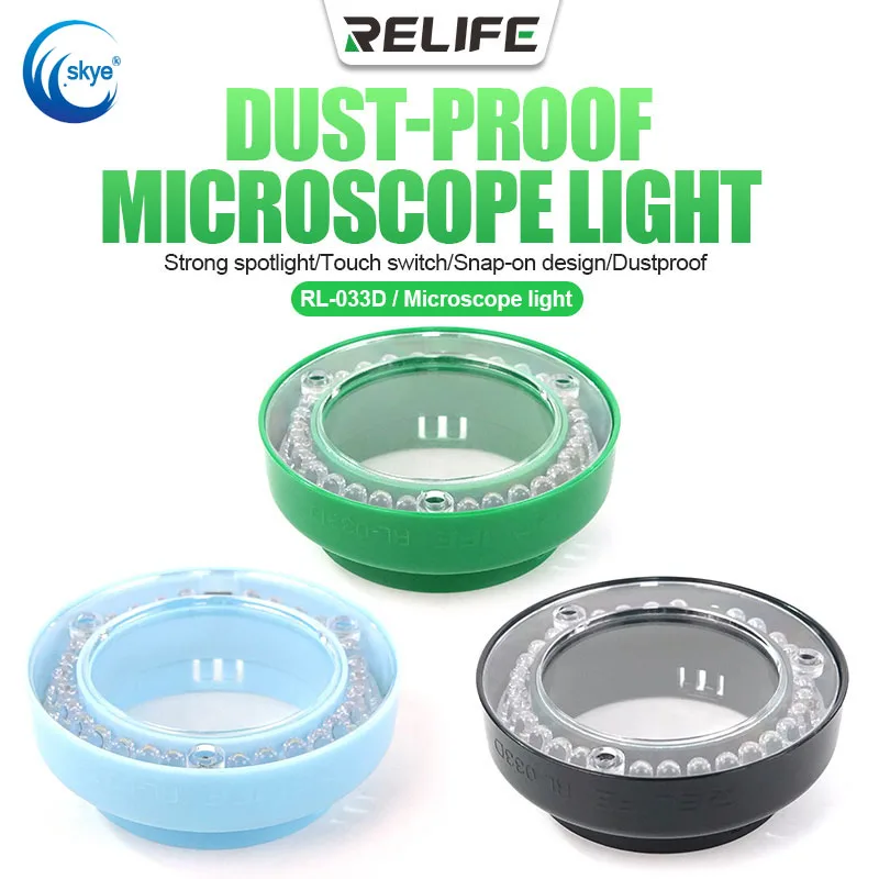 

RELIFE RL-033D Microscope Light Suitable for Most Stereo Microscopes Strong Spotlight Touch Switch Snap-on Design LED Lights