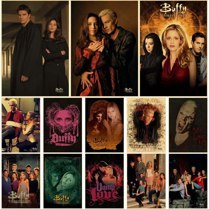 

Vintage Buffy The Vampire Slayer Posters Kraft Paper Retro TV Show Poster Wall Stickers Home Decor Living Room Bar Art Painting