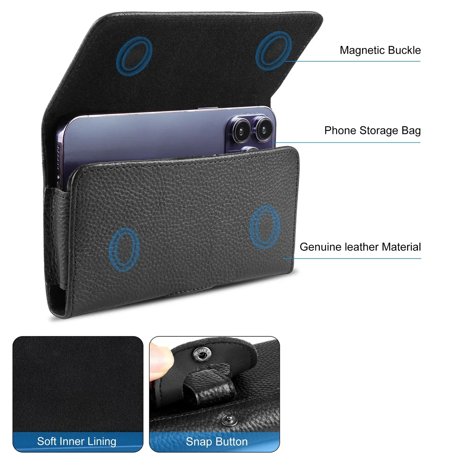 Чехол-кобура из натуральной кожи для телефона 4 7-6 8 дюймов