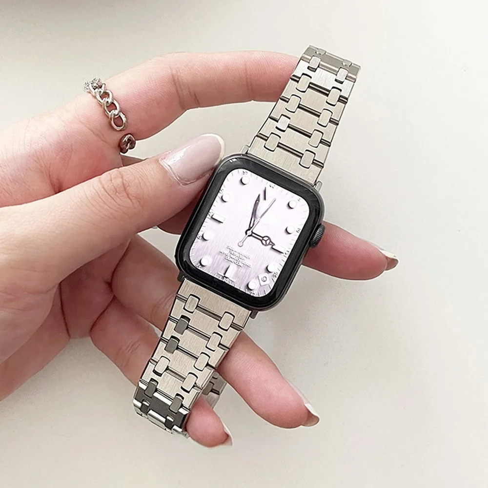 Stainless steel Band for Apple Watch Series 45 44 41 40mm metal strap stainless steel ap metal wristband for iwatch7 6 5 4 3