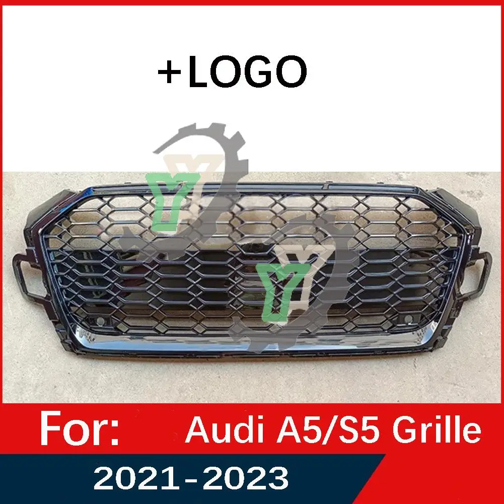 

For Audi A5/S5 2021 2022 2023 Car Front Bumper Grille Centre Panel Styling Upper Grill (Modify For RS5 style)