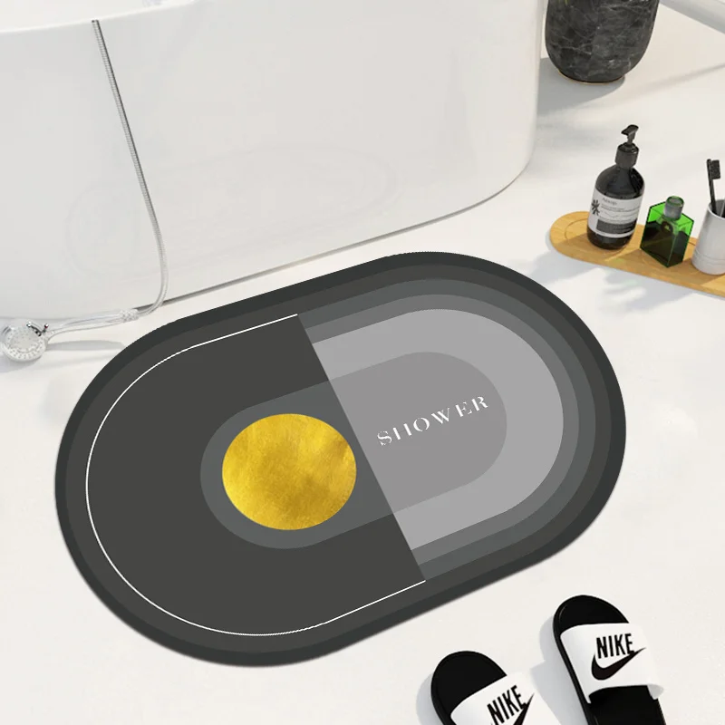 

Washroom Bath Accessories Tub Mat Toilet Anti Slip Household Quick Drying Carpet Rugs Bathroom Water Absorbent Foot Pad