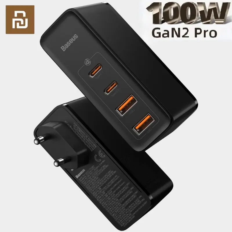 Baseus GaN Charger 100W PD QC 4.0 3.0 USB Fast Charger Type C Quick Charging USB C Phone Charger EU Plug for iPhone 12 Pro Max