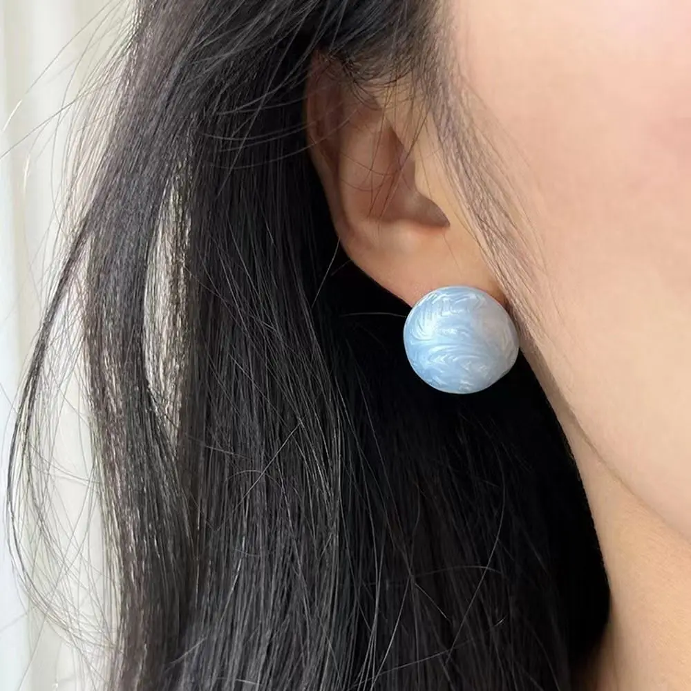 

Design Candy Color Retro Trendy Korean Style Earrings Dripping Oil Ear Studs Women Round Earrings Girl Stud Earrings