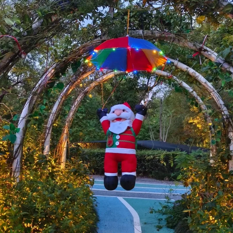 Светодиодный светящийся парашют Санта-Клауса украшение подвеска Санта-Клаус