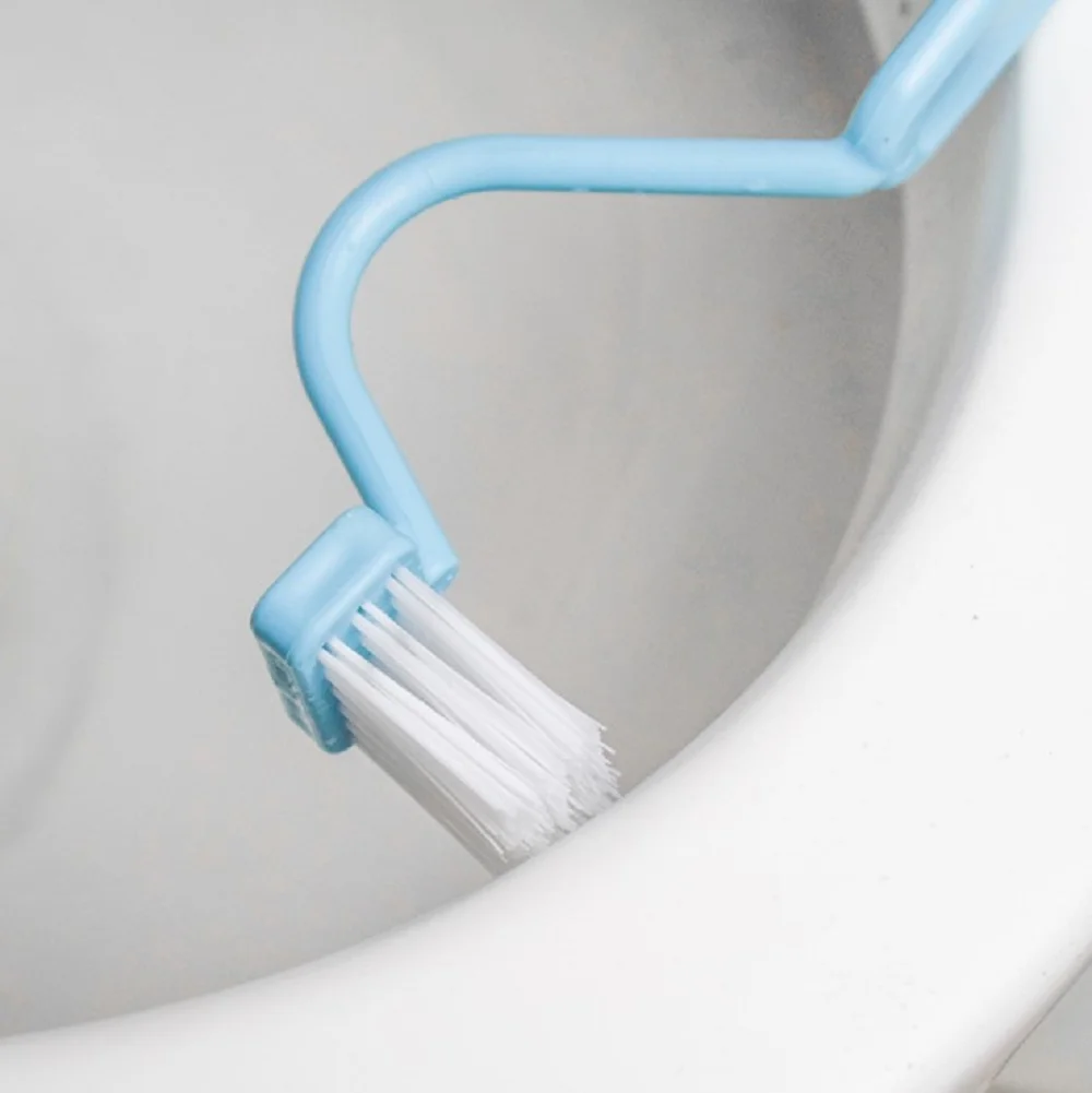 

Plastic Toilet Brush Under Rim S-Type Cleaner Clean Bent Bowl Handle Home Household Cleaning Tools Cleaning Brushes