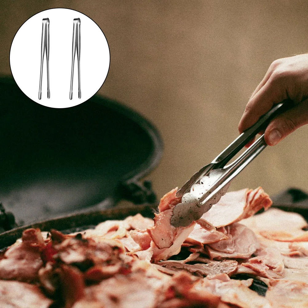 

2 Pcs Barbecue Tongs Stainless Steel Grill Tongs Catering Tong Clamp Metal Tong 304 Stainless Steel Steak Tong