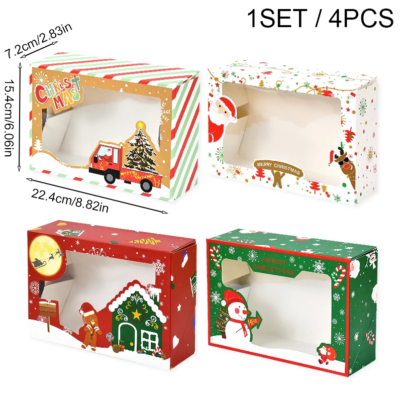 Рождественские коробки конфет CYZIWEI, 4 шт.