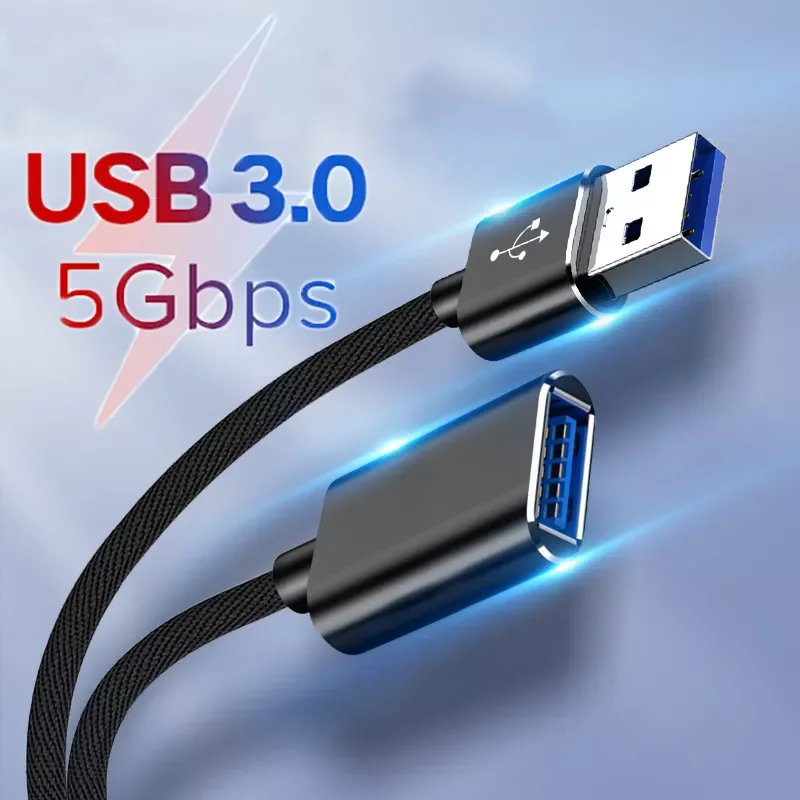 

USB 3.0 Cable USB Extension Cable Male to Female Data Cable USB3.0 2.0 Extender Cord for Smart PS4 Xbox SSD PC Extension Wire