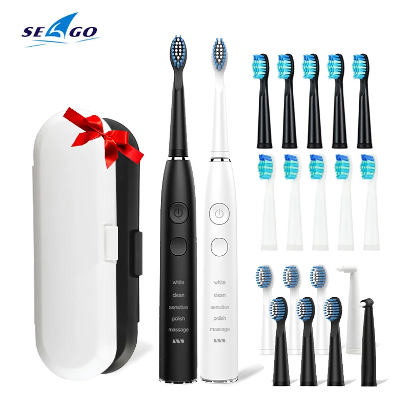 Seago Electric Toothbrush SG-575 Soinc Teeth Brush 2 Minutes Timer 5 Modes IPX7 Waterproof USB Charging Whitening Tooth Scaler
