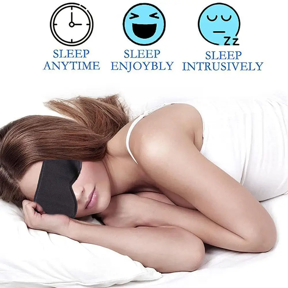 

Black Sleeping Mask Block Out Light Soft Light Sleeping Blockout Mask Travel Light Sleeping Aid Breathable Slaapmasker Eye S9X6