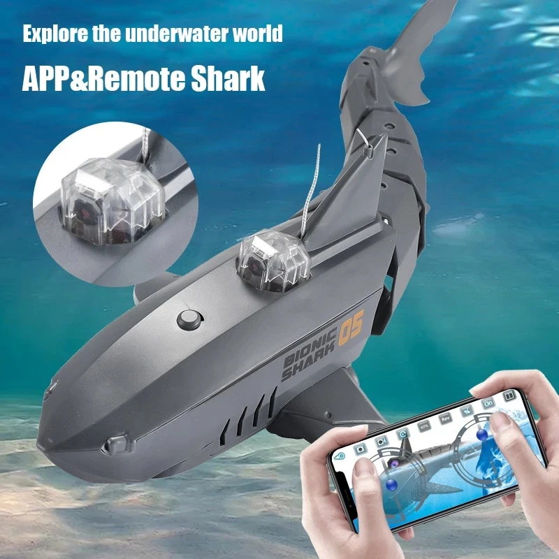 APP RC Shark Robot Toy With Camera HD Wif Fpv Electric Waterproof Animals Submarine Fish Machine Simulation Toys for children