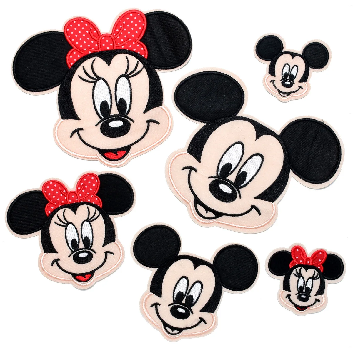 Cartoon Mickey Minnie Mouse Avatar Cloth Paste Minnie Couple Clothes Decoration Iron On Patches Embroidery Patches For Clothing