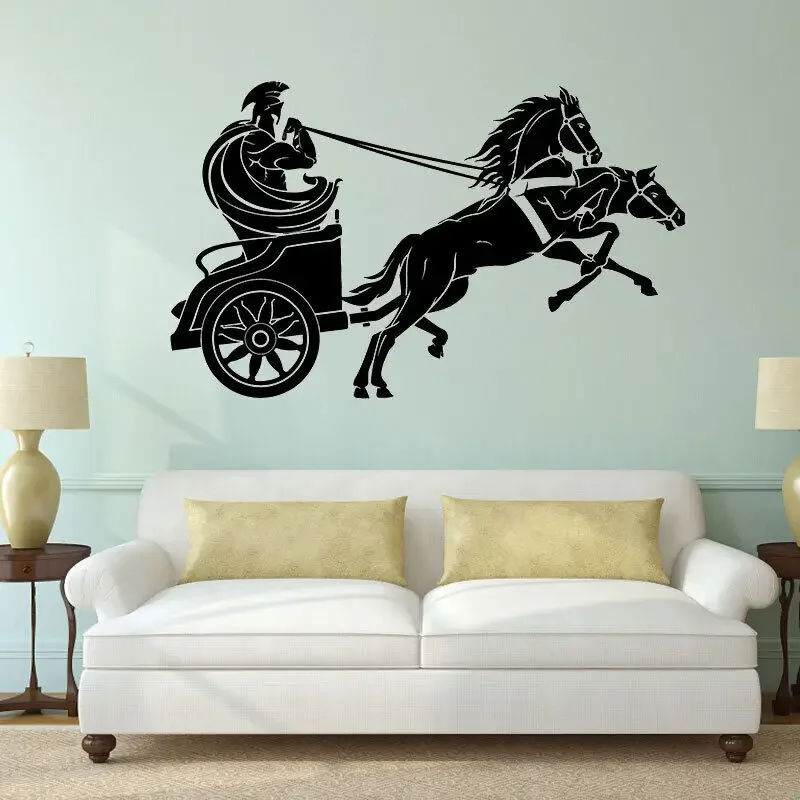 Виниловые наклейки на стену Древний мир колесница Спартанский воин Современные