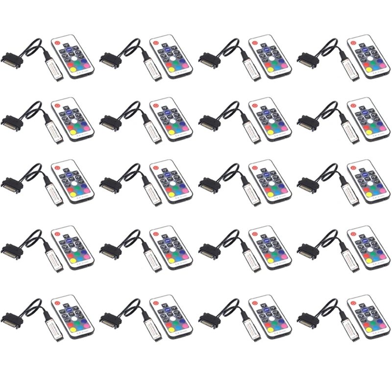 

Пульт дистанционного управления 20X RF17 с клавишами, 12 В постоянного тока, беспроводной контроллер SATA RGB для ПК, детали для компьютера, Светодиодная лента RGB 5050