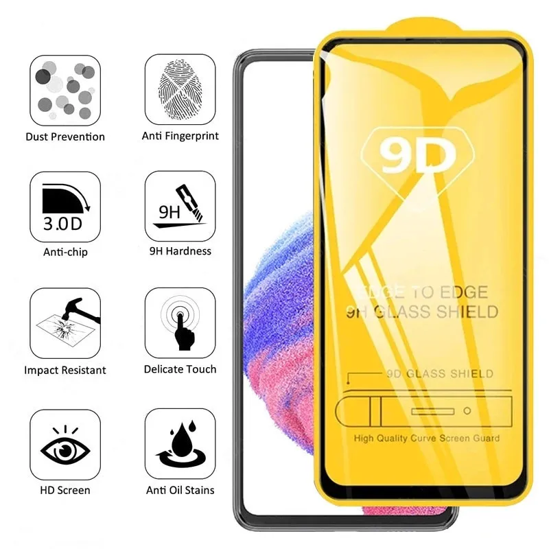 9D Screen Protectors for Samsung A34 A54 A33 A53 A13 A52S 5G A50 A22S A12 A32 A51 A31 A20 A21S A02 A03s A04s Tempered Glass Film