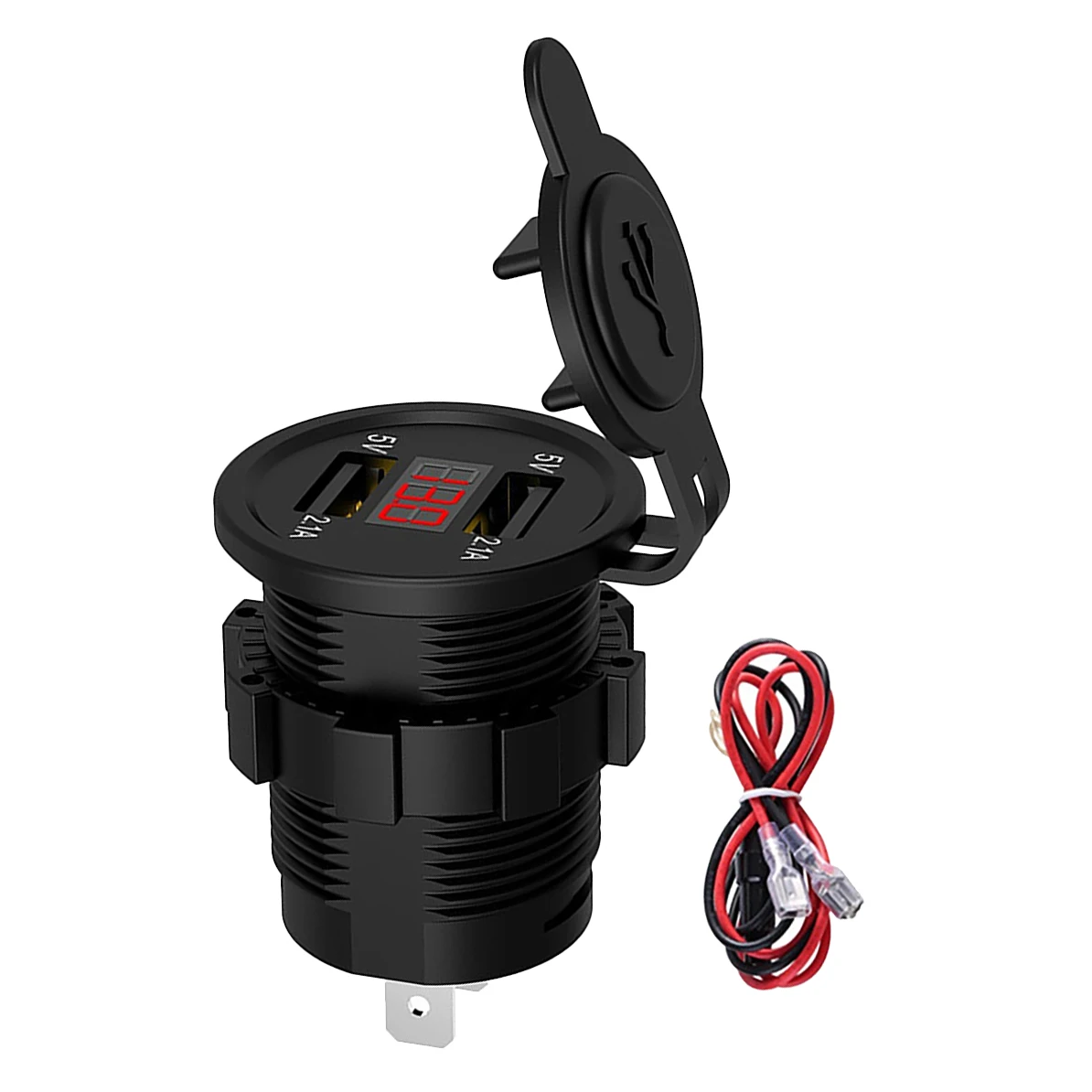 

Автомобильный двухпортовый фонарь А, светодиодный вольтметр с водонепроницаемой крышкой, красный