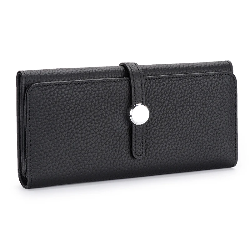 100% Genuine Leather Womens Wallets and Purses Fashion Large Capacity Multi Card Holding Bag Money Bag Luxury Phone Wallet Purse