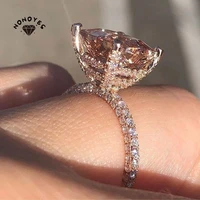 exquisite luxury rose gold filling inlaid zircon crystal wedding ring for women engagement fashion anniversary ring women jewelr