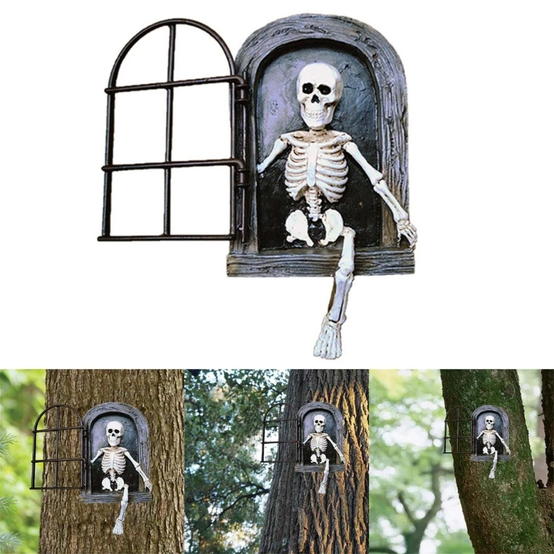 

Window Opening Horror Skeleton Decor Window Skeleton Man Halloween Garden Decor