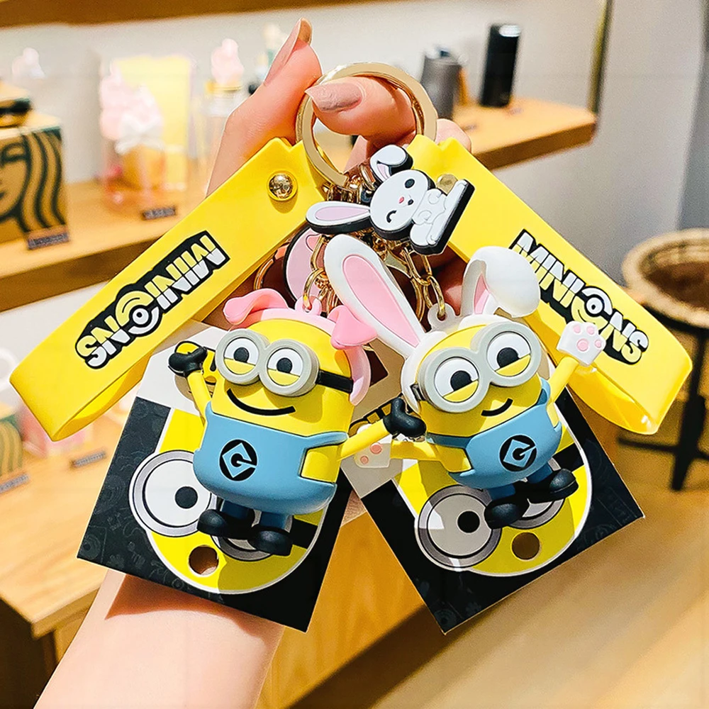 

Cartoon Keychain ALittle Yellow Man Figure Cute Keychain Men and Women Bag Pendant Car Accessories Cute Gifts Toys