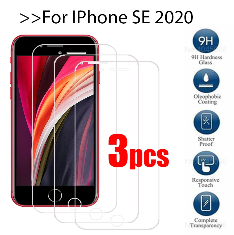 

3 шт. закаленное стекло для apple iphone se 2020, защитное стекло, Защита экрана для iPhone SE 2020, ip ifone se, защитная пленка