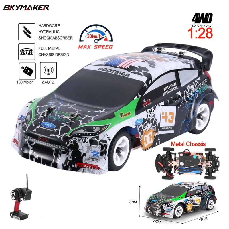 WLtoys K989 Rc Racing Drift Car 1:28 4WD Drive Off-Road 2.4G High Speed 30Km/H Alloy Car RC Car 1/28 Drift Rally Vehicle Toys